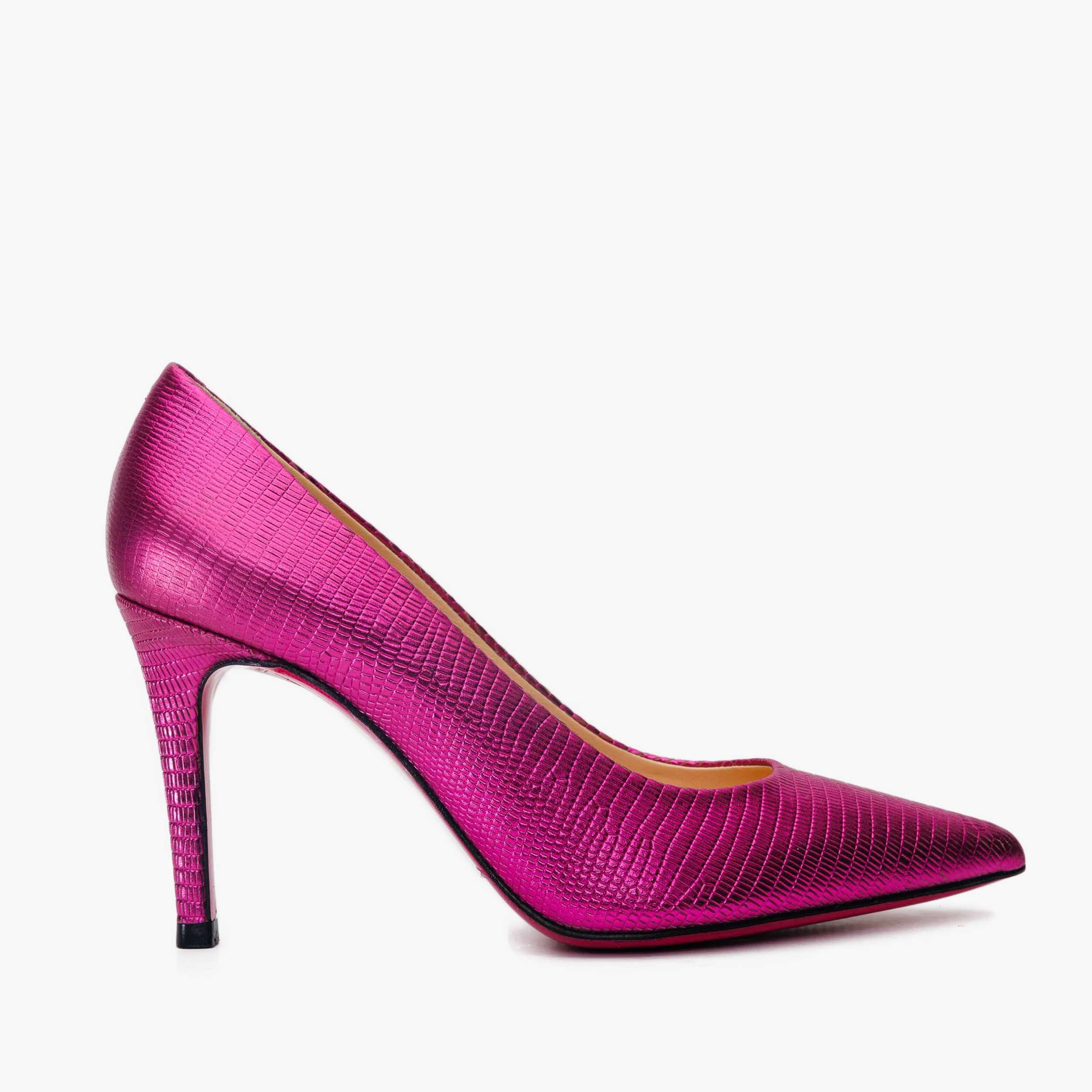 The Maple Fuchsia Leather Pump Fuchsia Sole Shoe