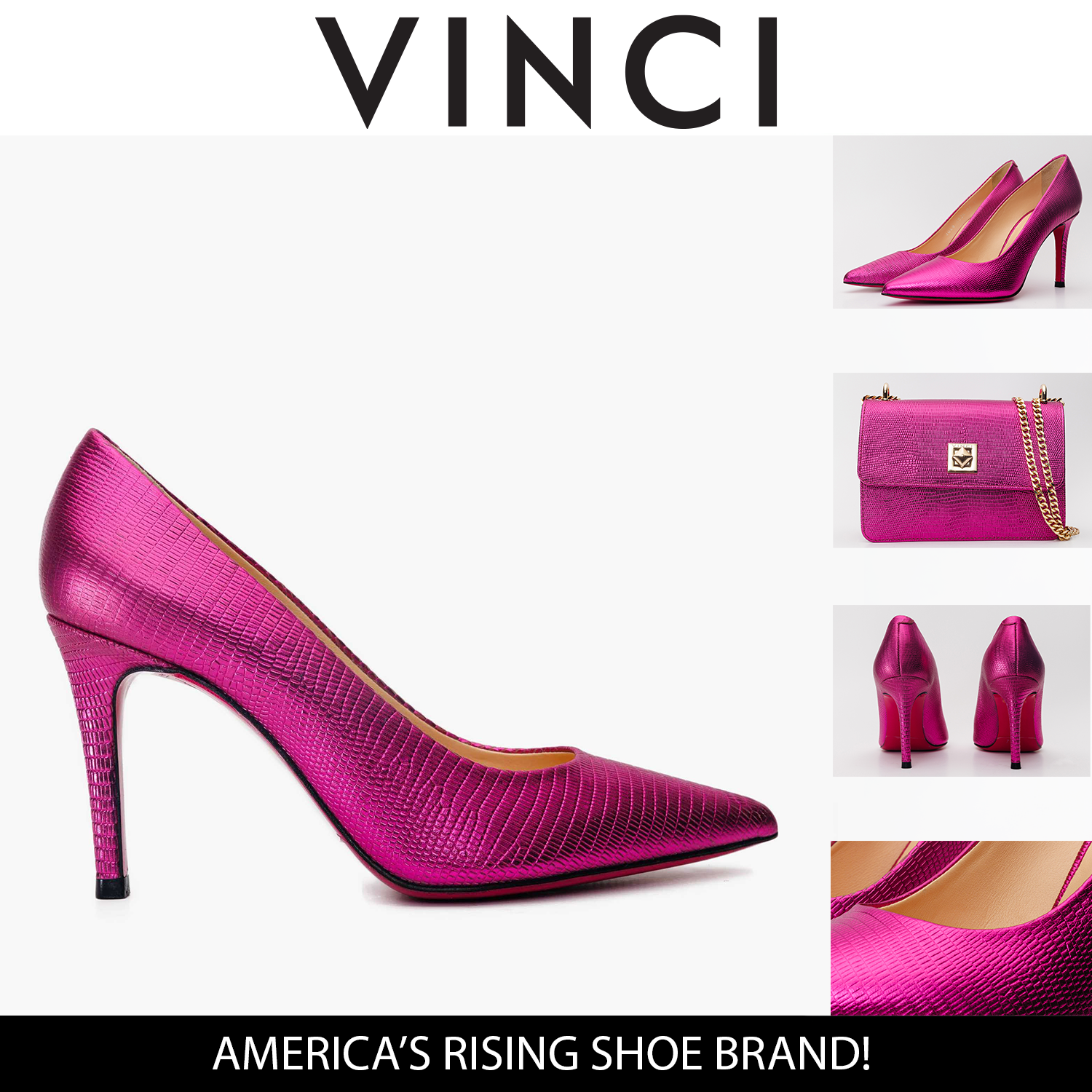 The Maple Fuchsia Leather Pump Fuchsia Sole Shoe
