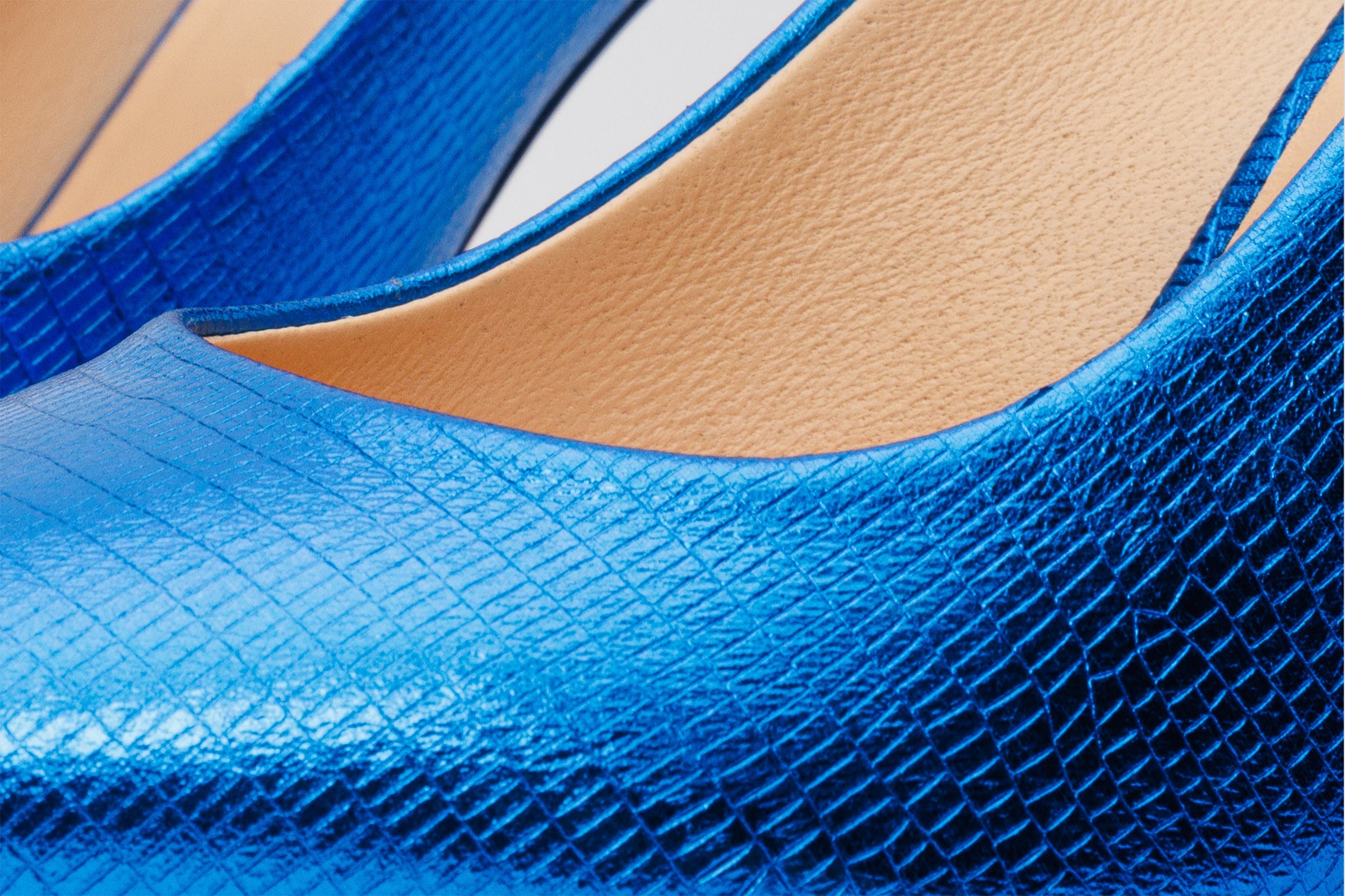 The Maple Sax Blue Leather Pump Fuchsia Sole Shoe