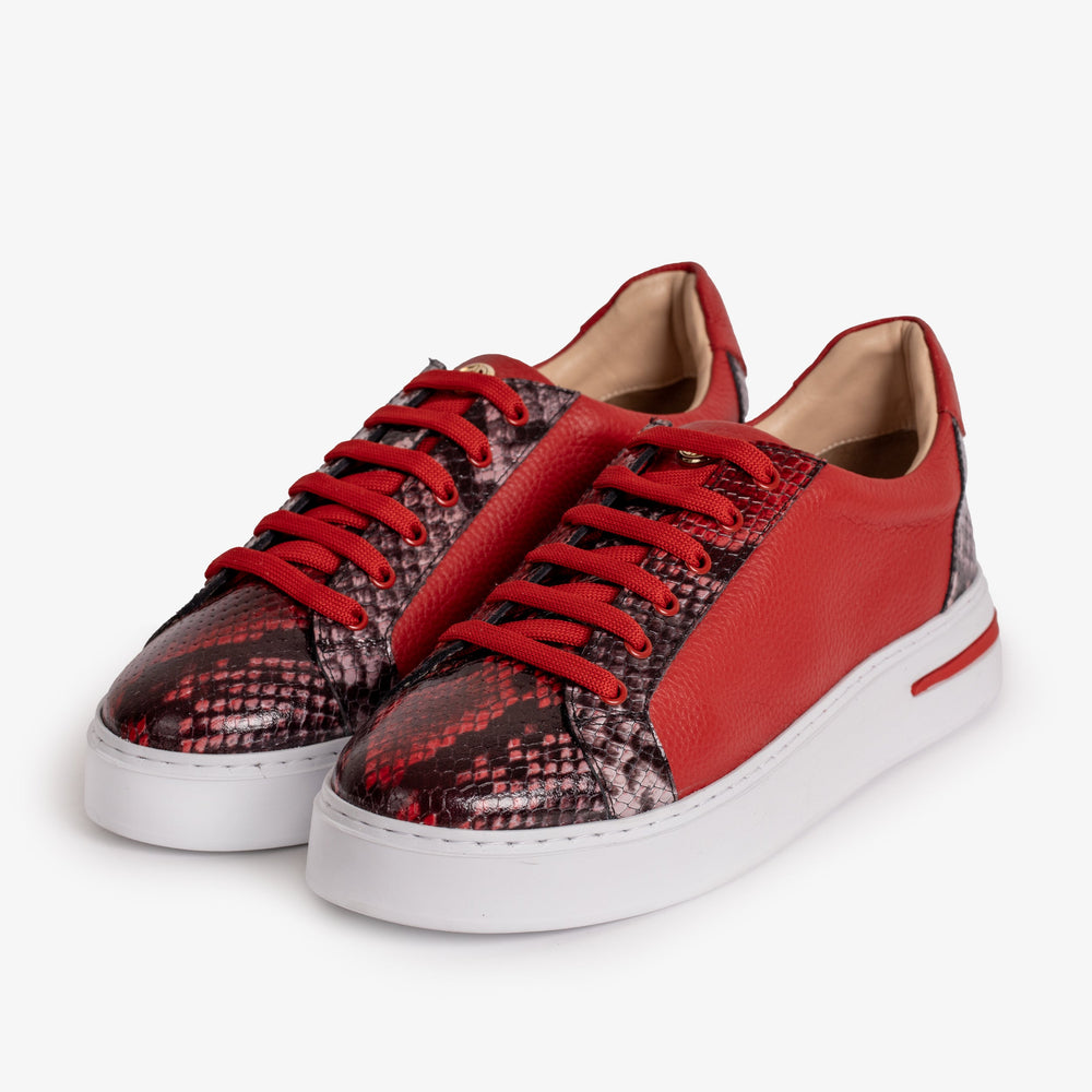 The Burano Red Leather Sneaker