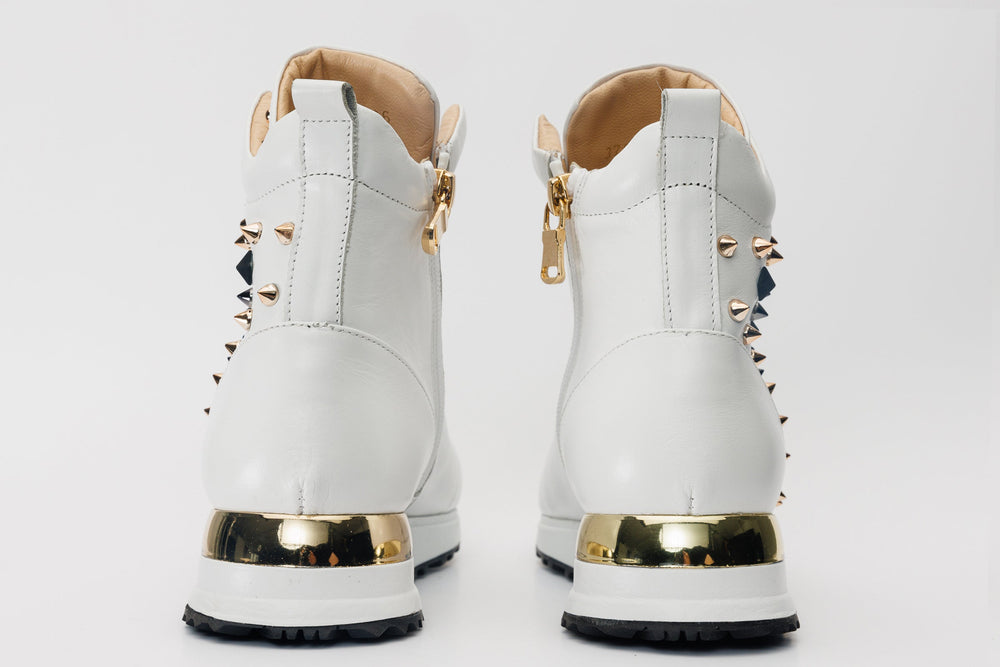 The Infanta High-Top White Spike Leather Sneaker Limited Edition