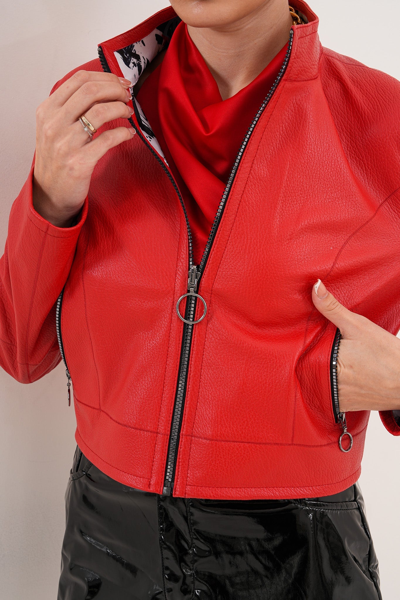 The Elvaris Reversible Red Leather Jacket