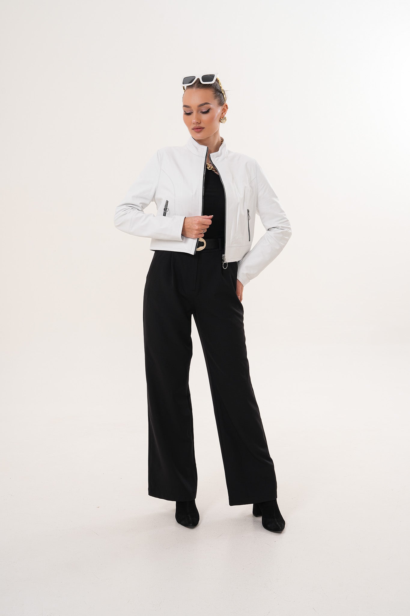 The Elvaris Reversible White Leather Jacket