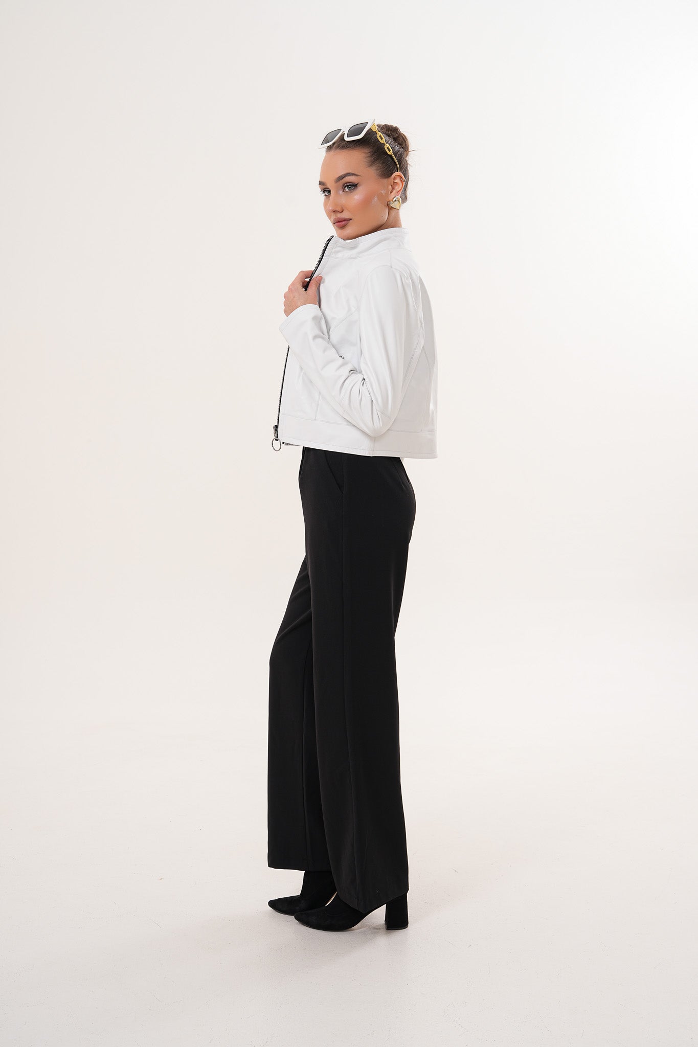 The Elvaris Reversible White Leather Jacket
