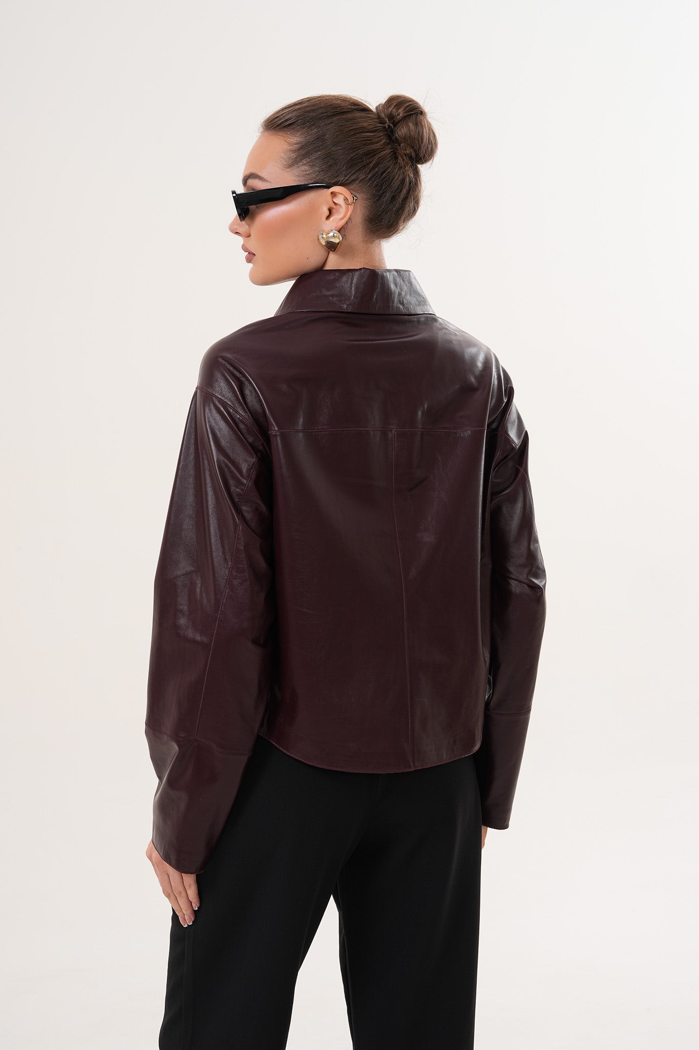 The Elvoria Reversible Burgundy Leather Jacket