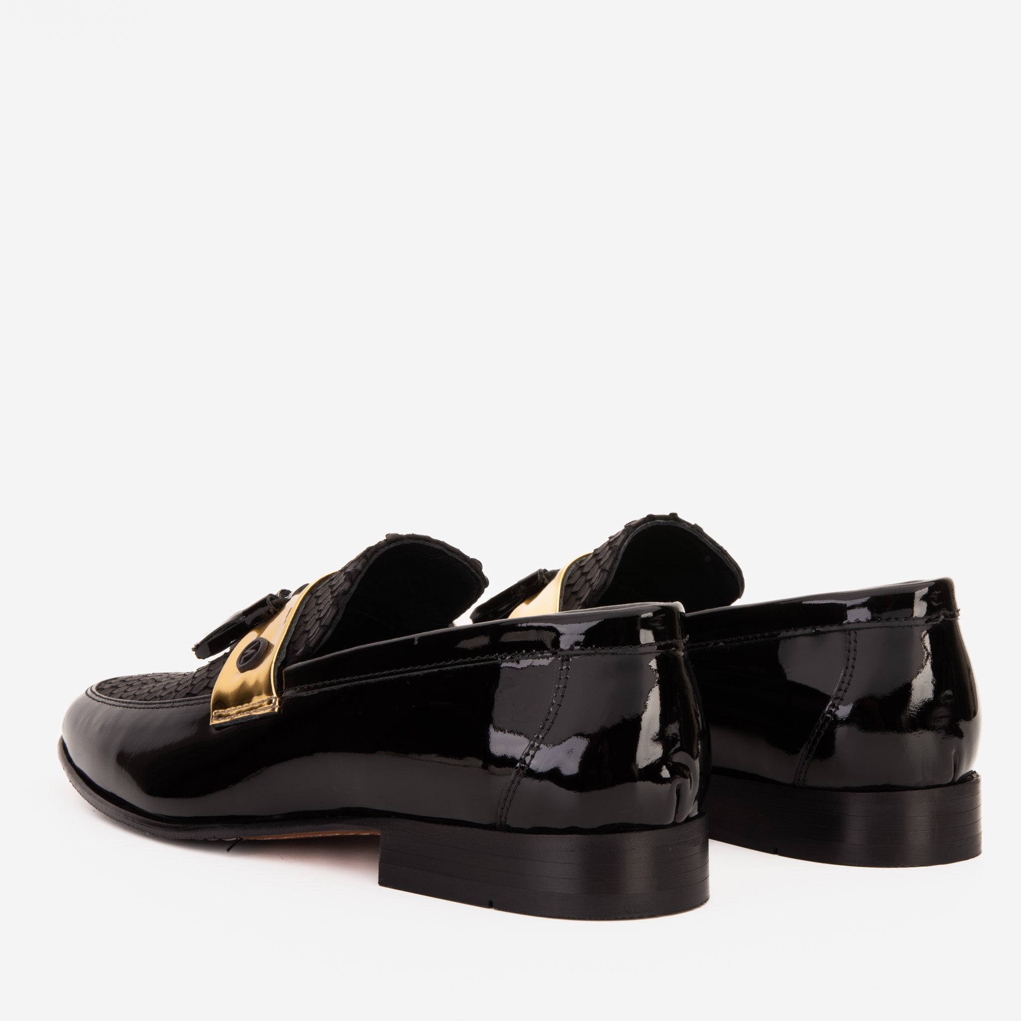 The Imperial Black Gold Leather Dress Shoe
