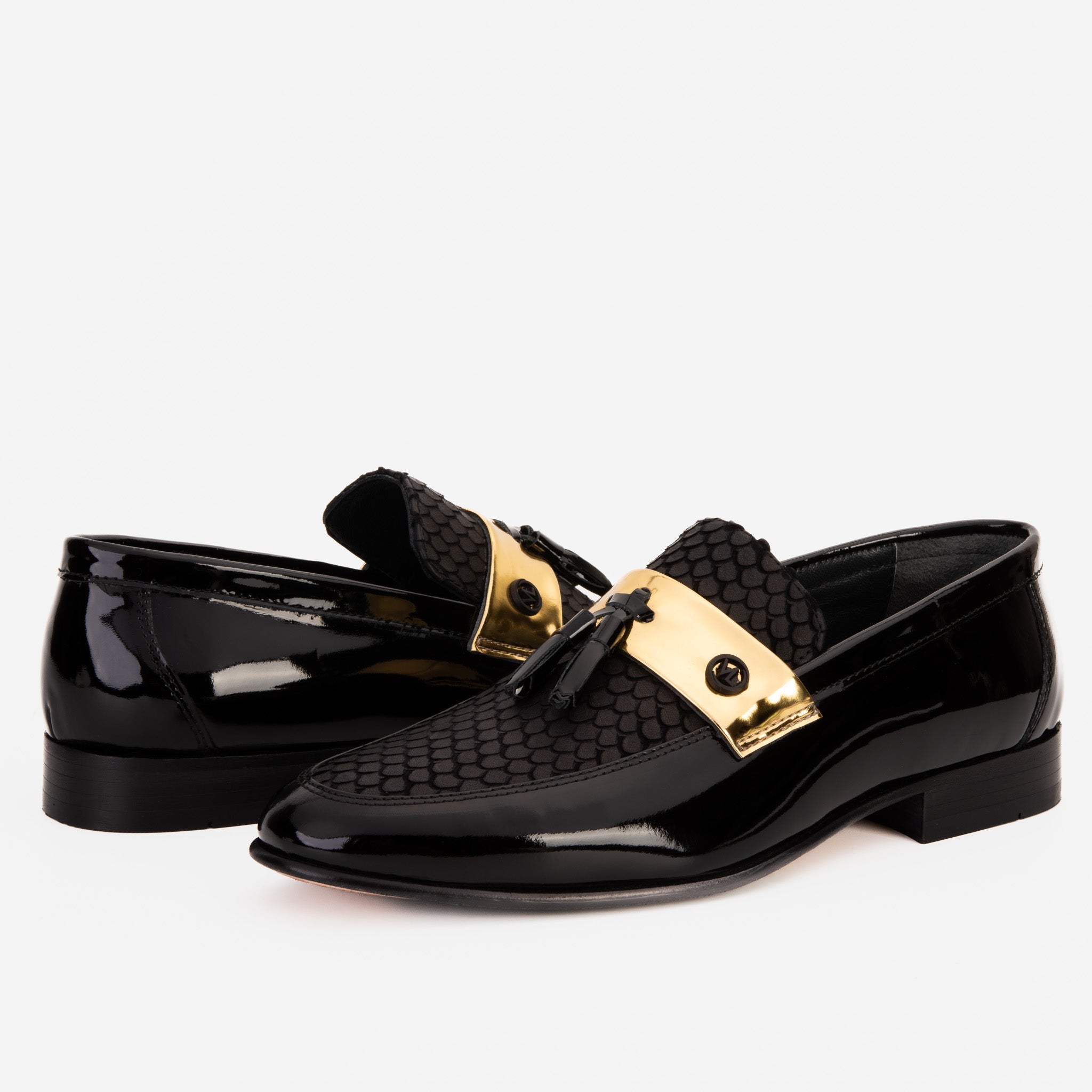 The Imperial Black Gold Leather Dress Shoe