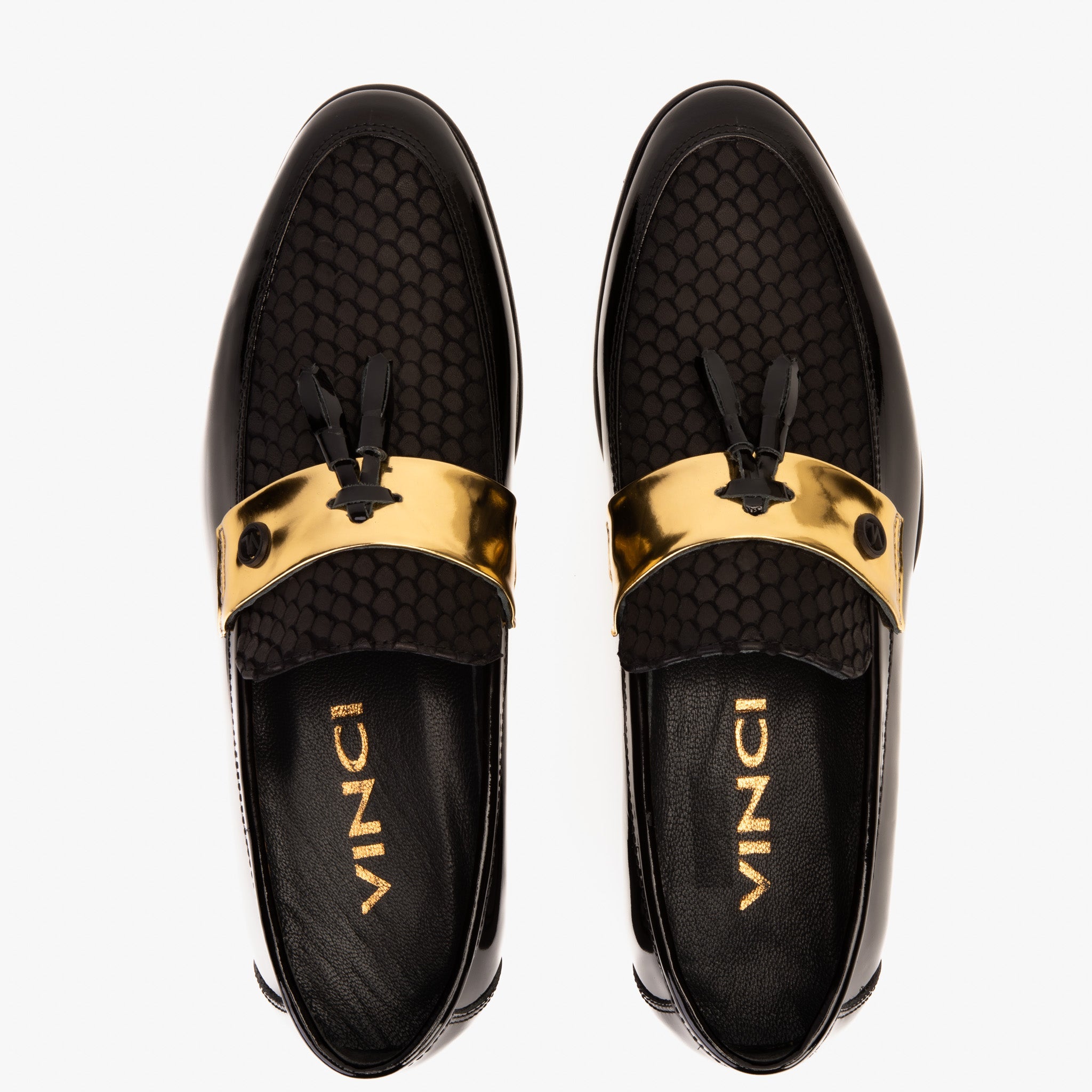 The Imperial Black Gold Leather Dress Shoe