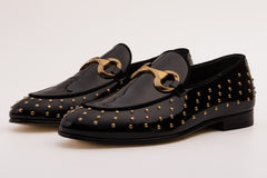 The Jupiter  Shoe Black Spike Leather  Bit Dress Loafer Limited Edition  Shoe