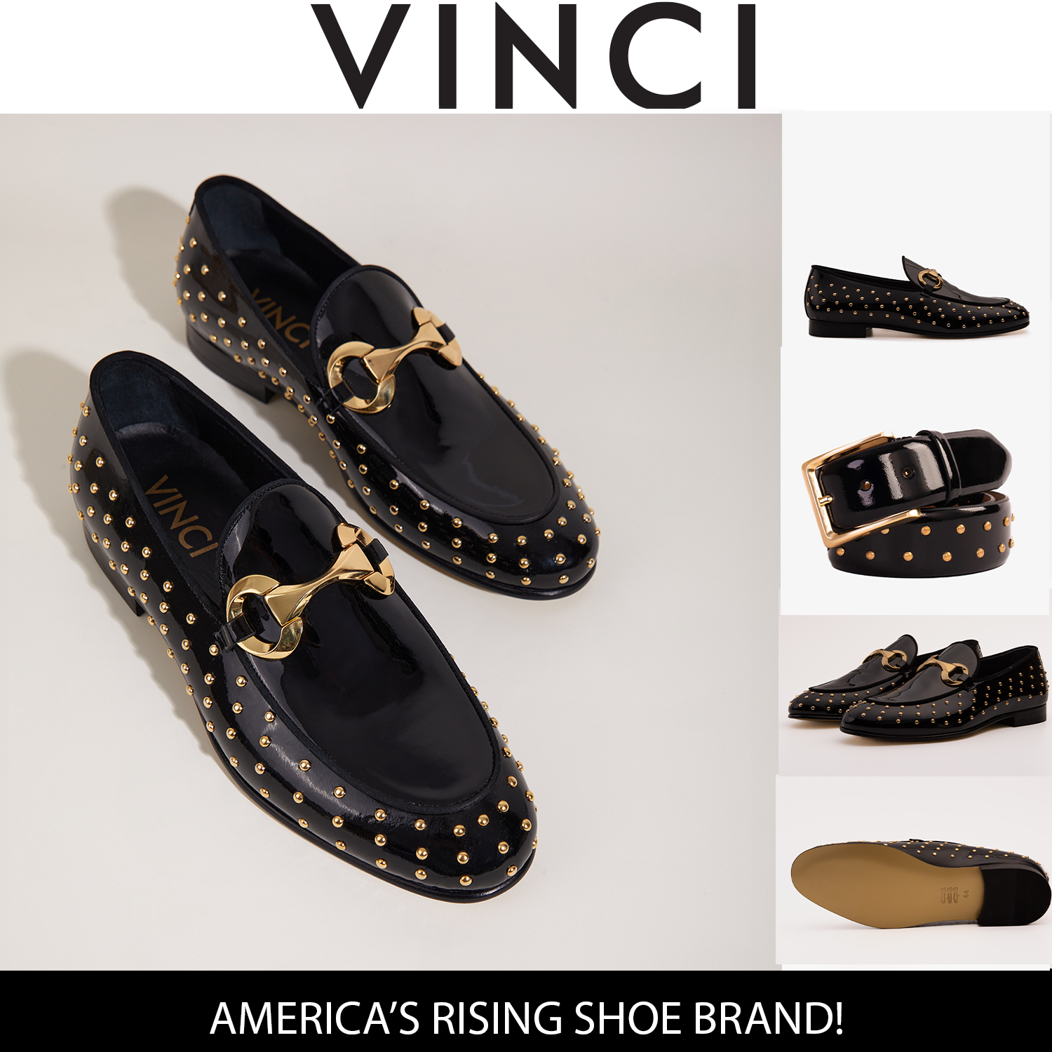 The Jupiter  Shoe Black Spike Leather  Bit Dress Loafer Limited Edition  Shoe