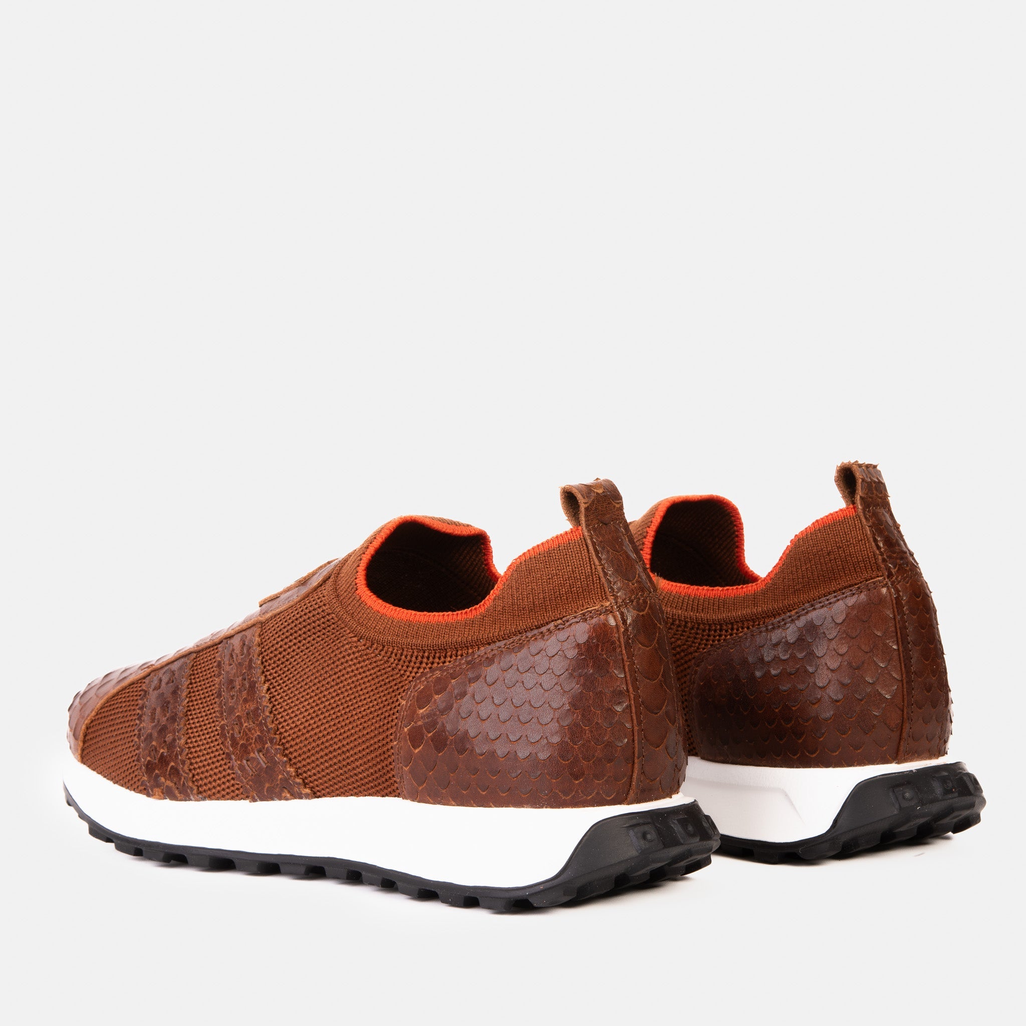 The Aslan Tan Knitted Leather Sneaker