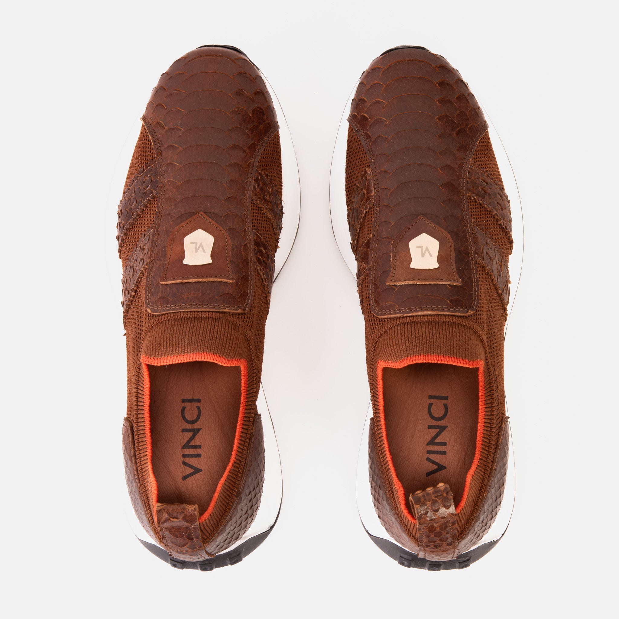 The Aslan Tan Knitted Leather Sneaker