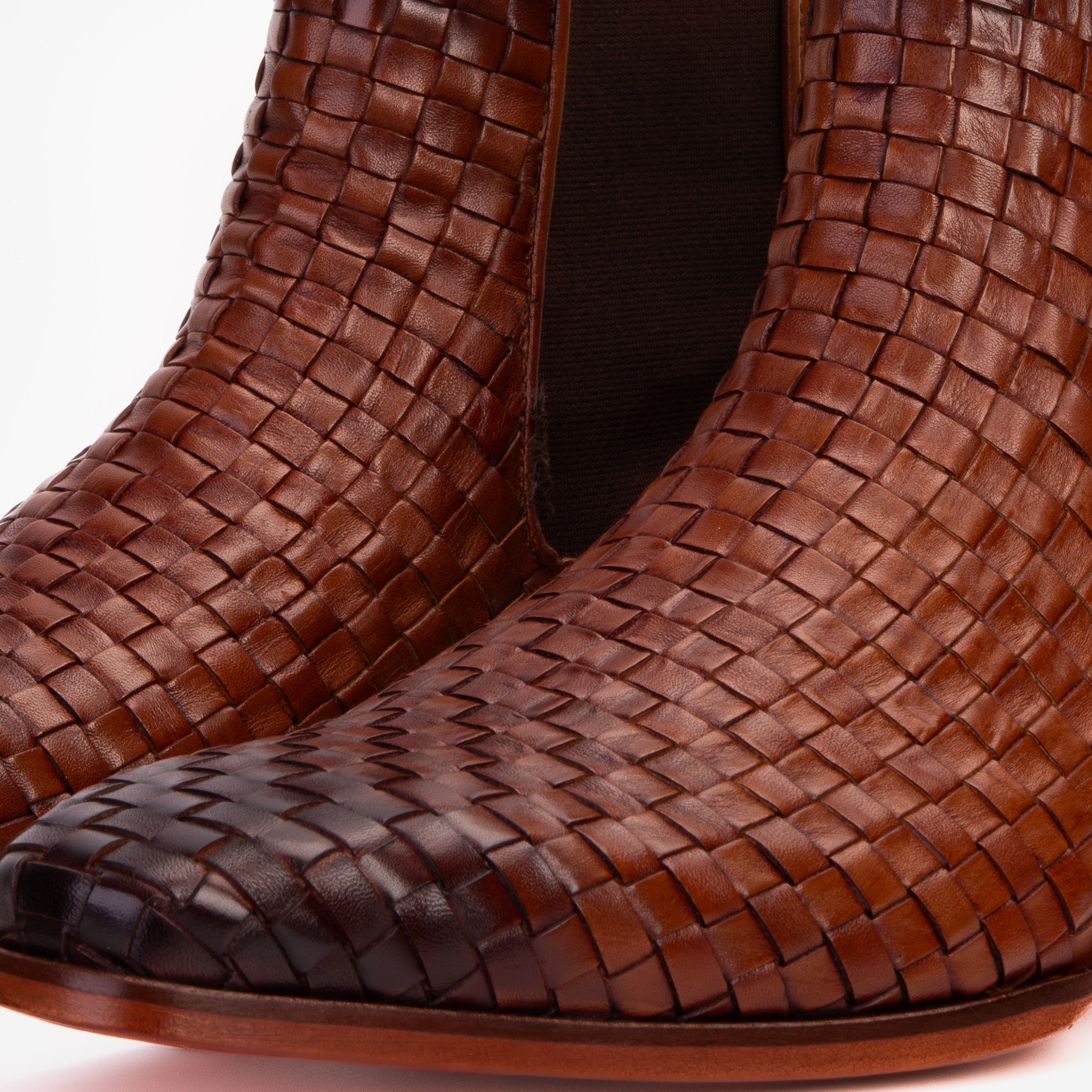 The Rolls Boot Woven Tan Leather Double Monk Strap Handmade Shoe