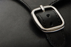 Preston Black Leather Suede Double Monk Strap Ankle Boot