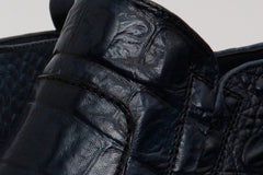 The Randor Navy Blue Crocodile Leather Side-Zip Dress Ankle Boot