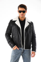 The Cortina Black Shearling Leather Jacket