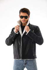 The Cortina Black Shearling Leather Jacket