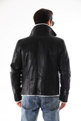 The Cortina Black Shearling Leather Jacket