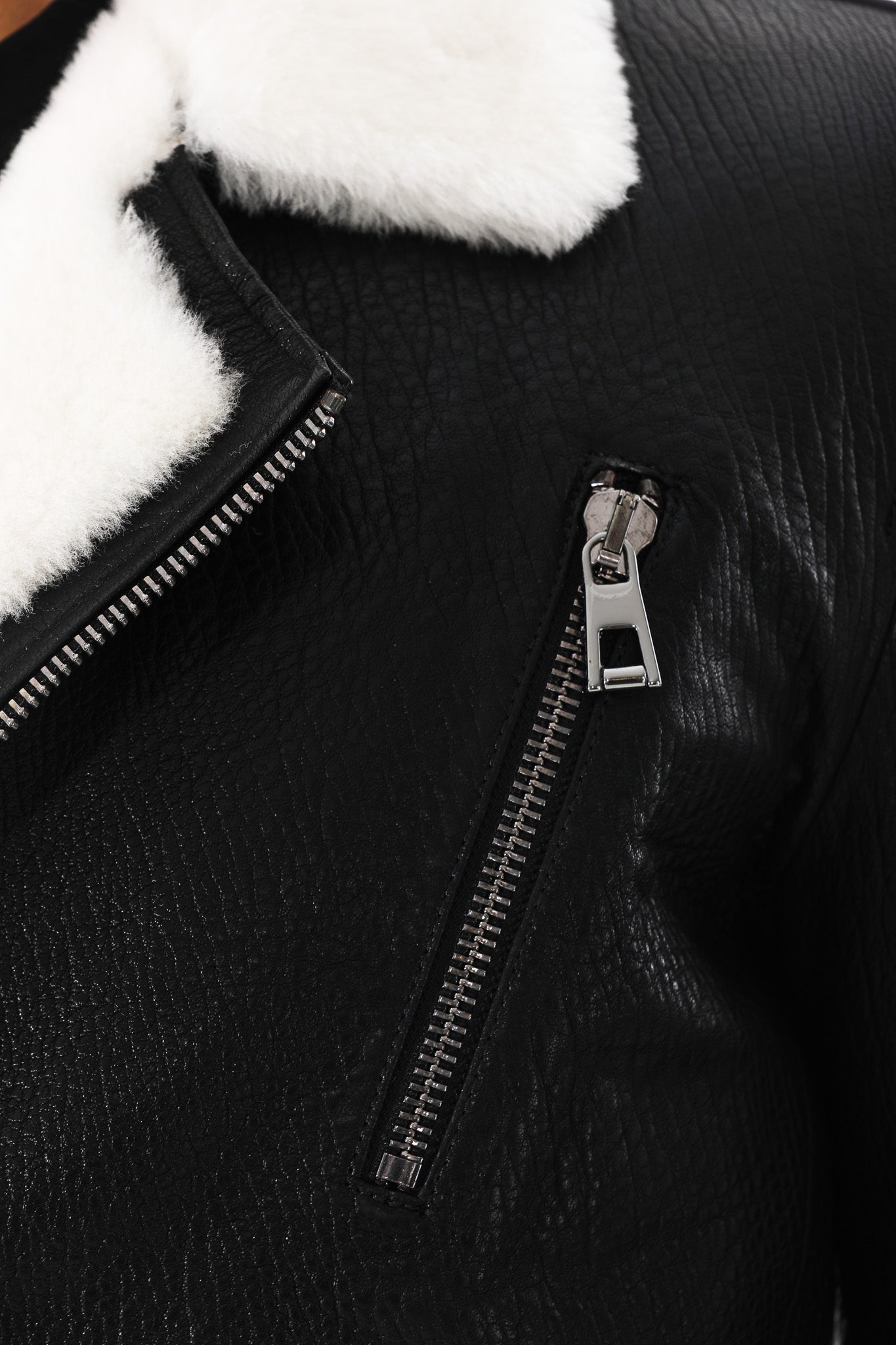 The Cortina Black Shearling Leather Jacket
