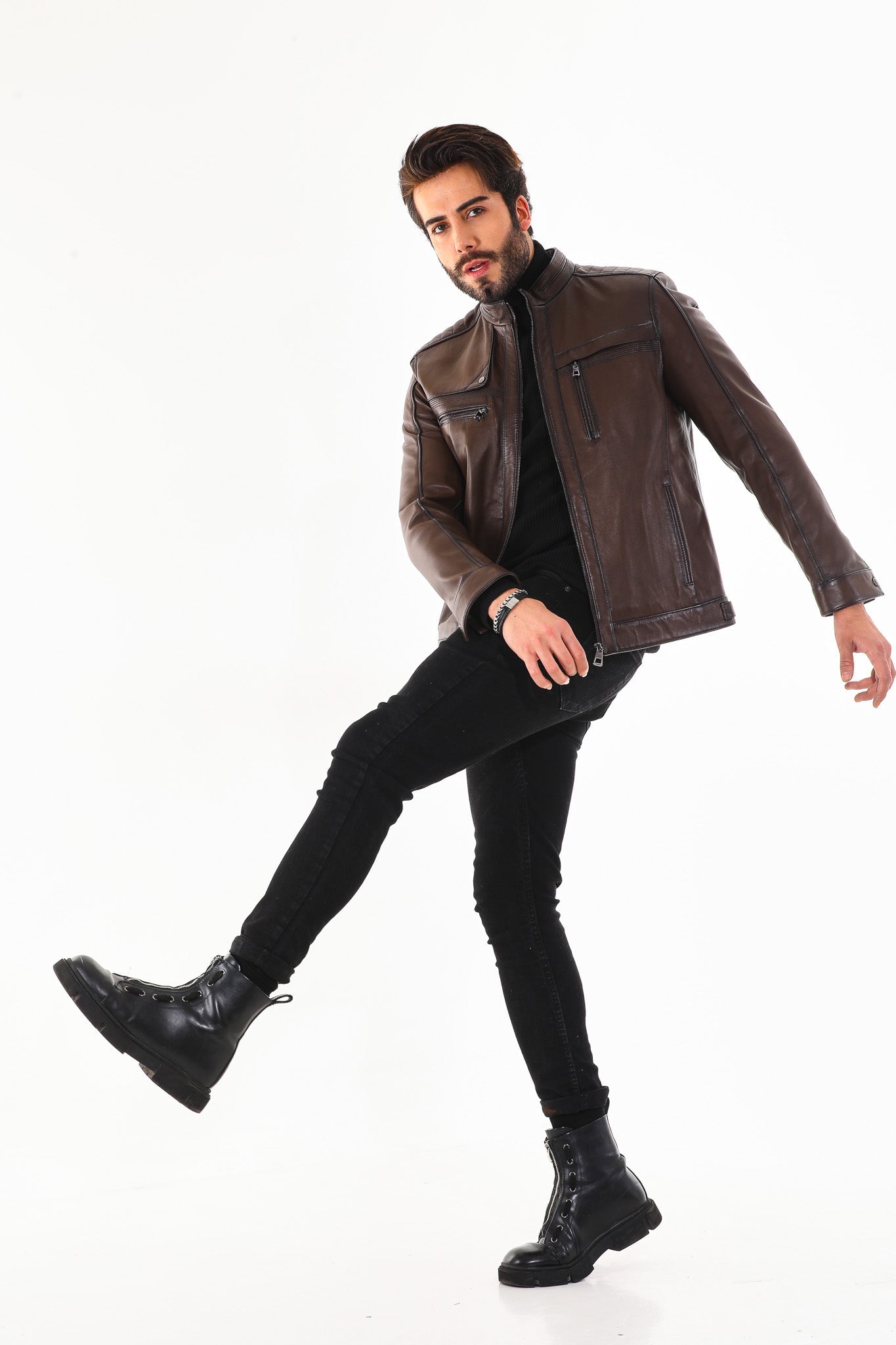The Rossi Dark Brown Leather Jacket