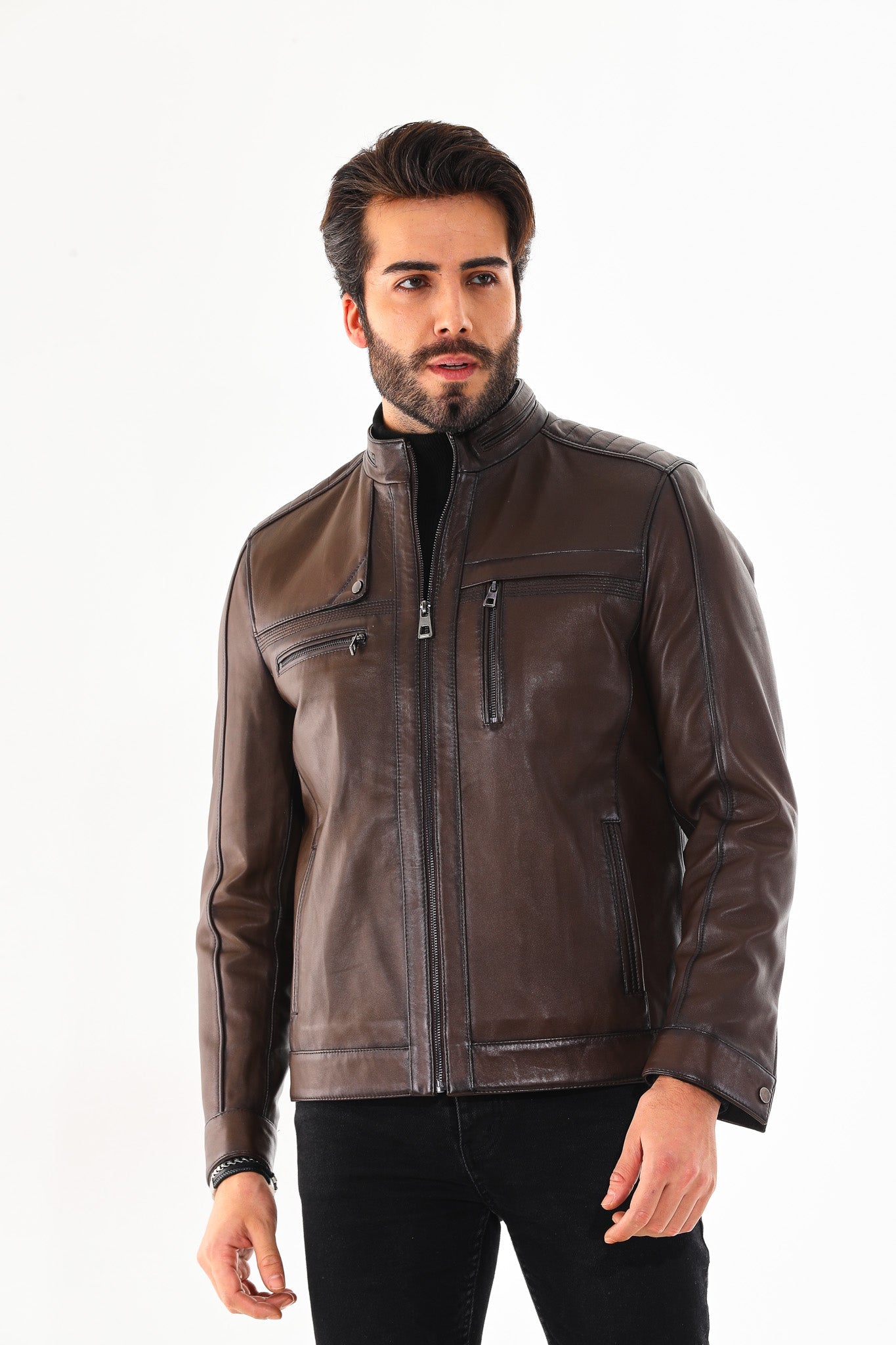 The Rossi Dark Brown Leather Jacket