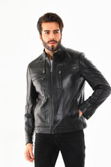 The Rossi Black Leather Jacket