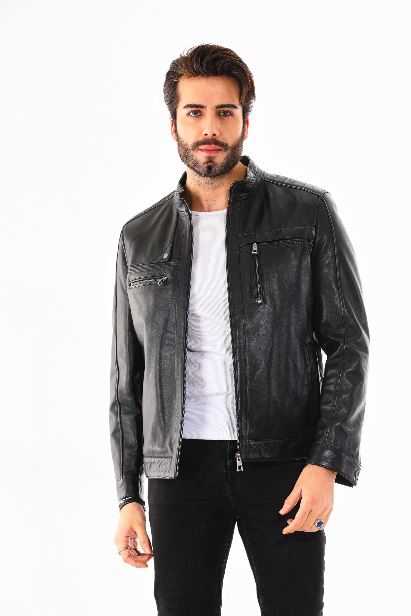 The Rossi Black Leather Jacket