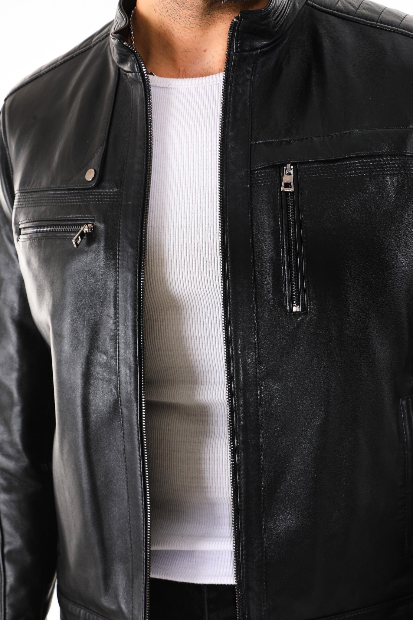The Rossi Black Leather Jacket