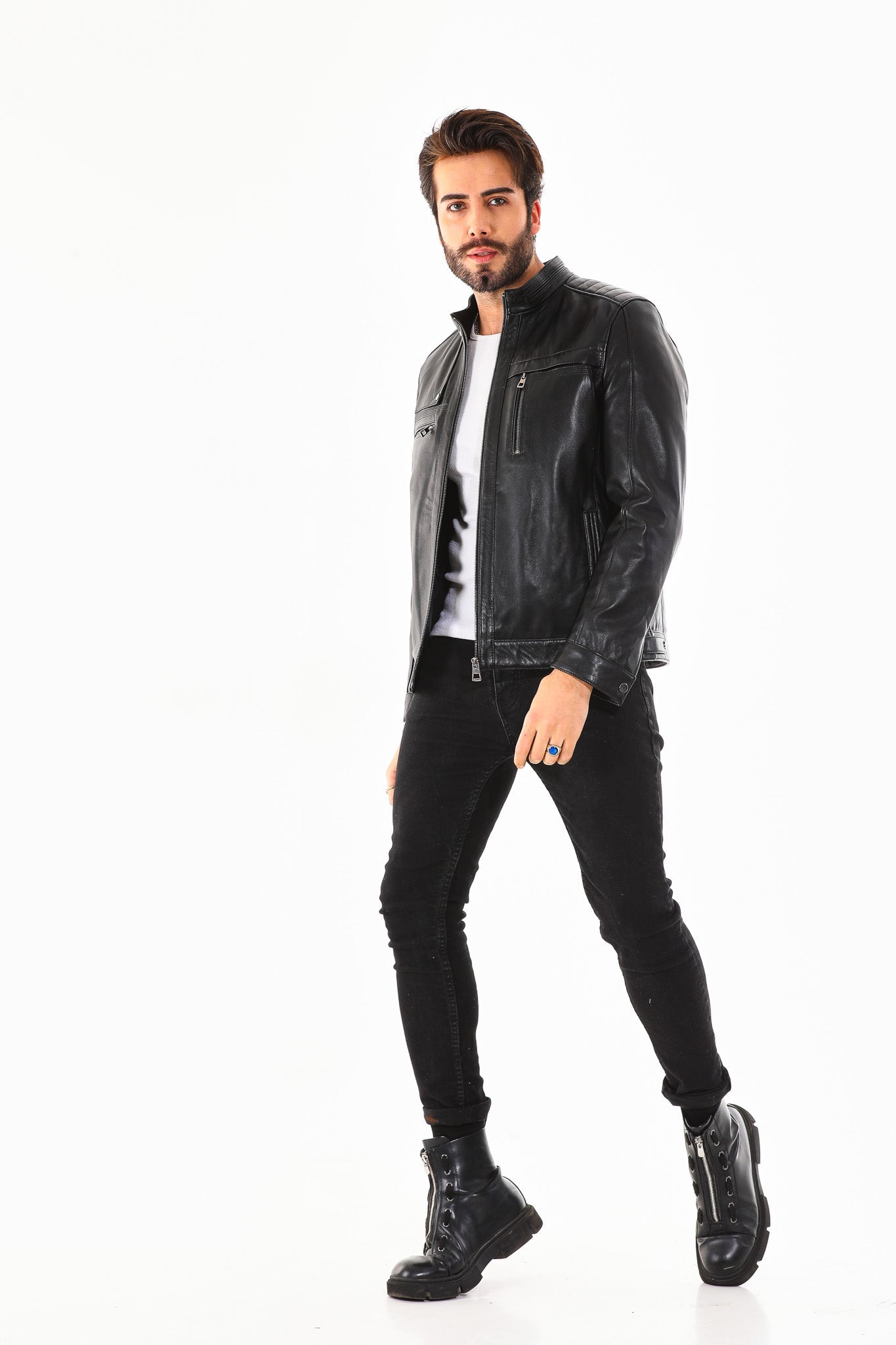The Rossi Black Leather Jacket