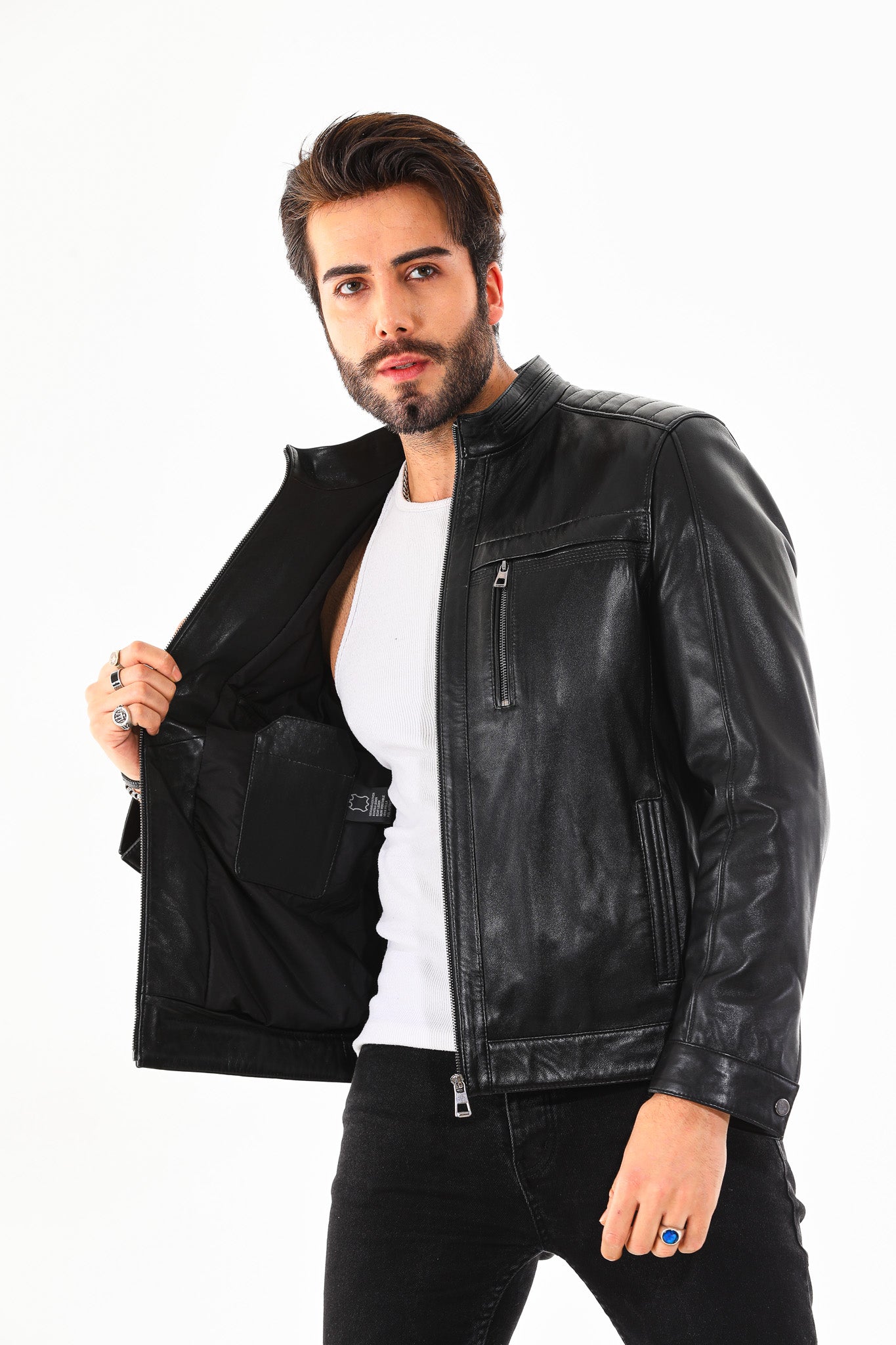 The Rossi Black Leather Jacket