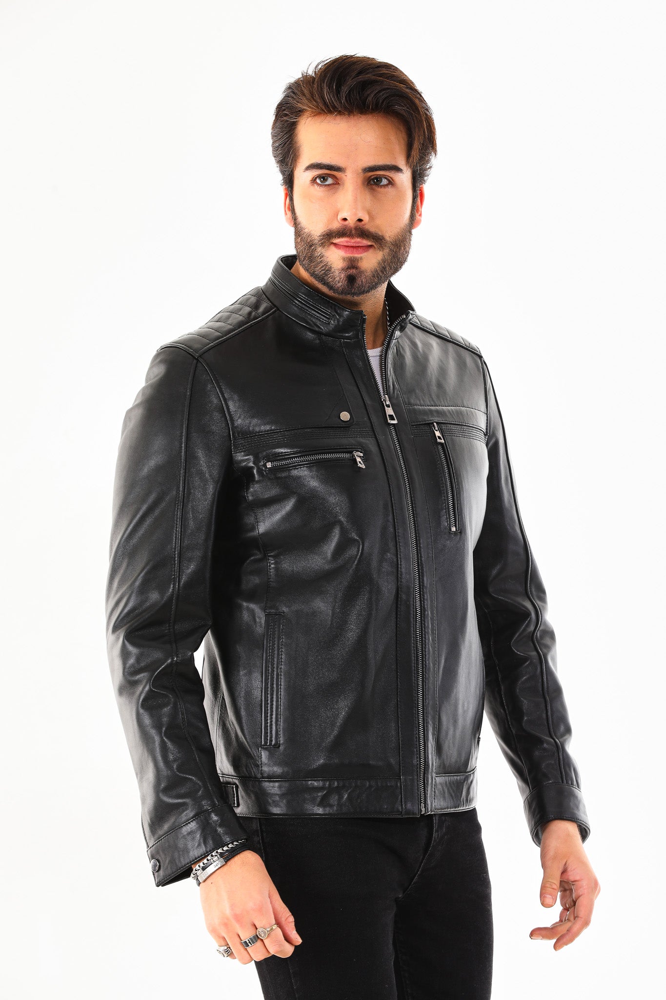 The Rossi Black Leather Jacket