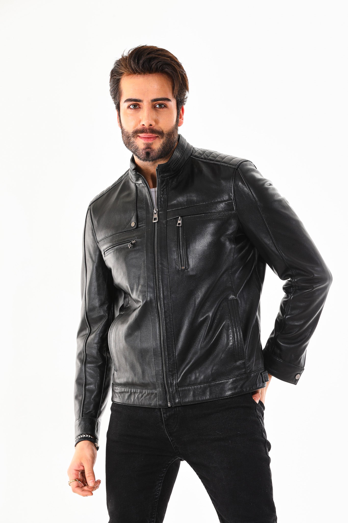 The Rossi Black Leather Jacket