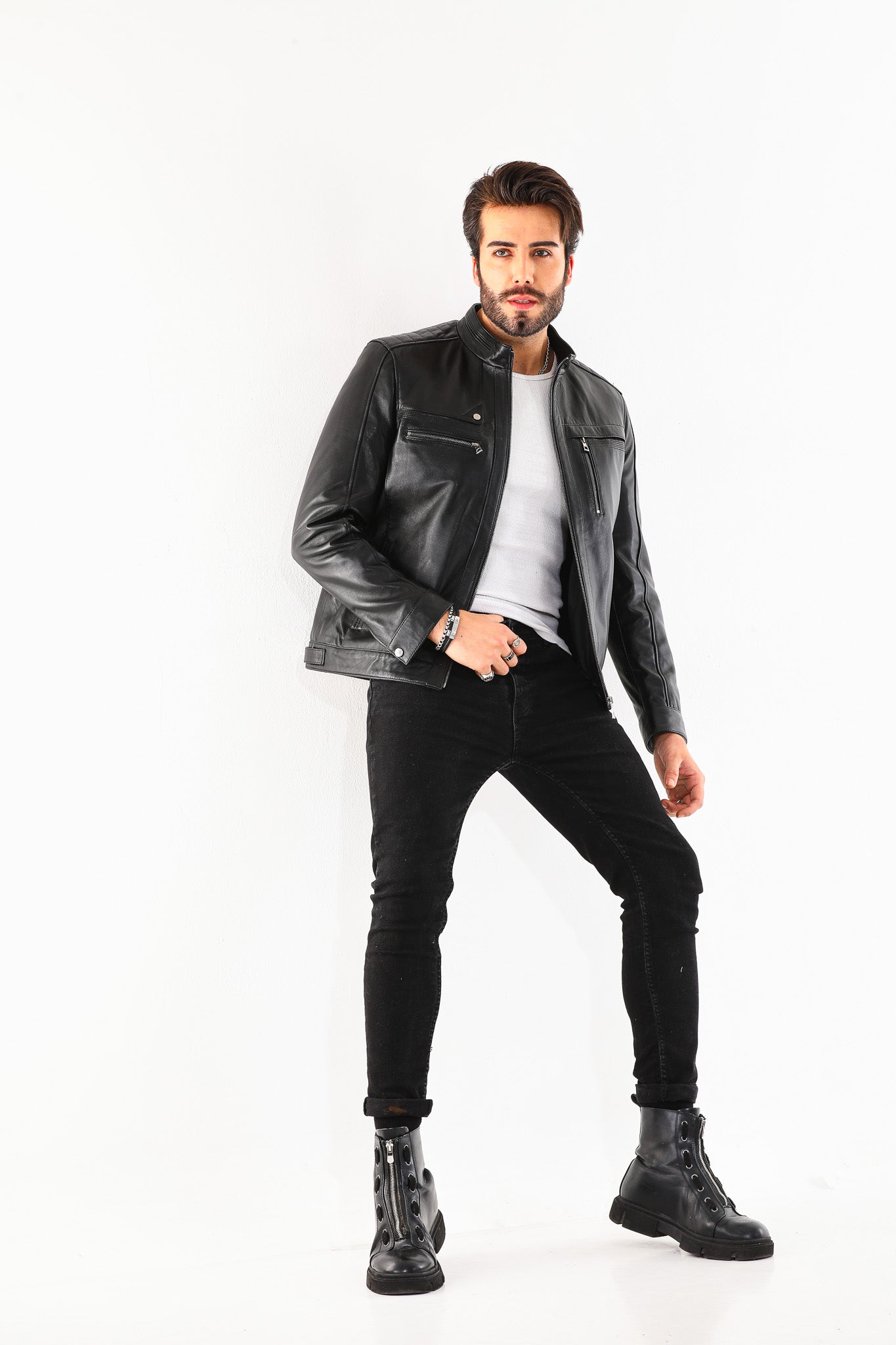 The Rossi Black Leather Jacket
