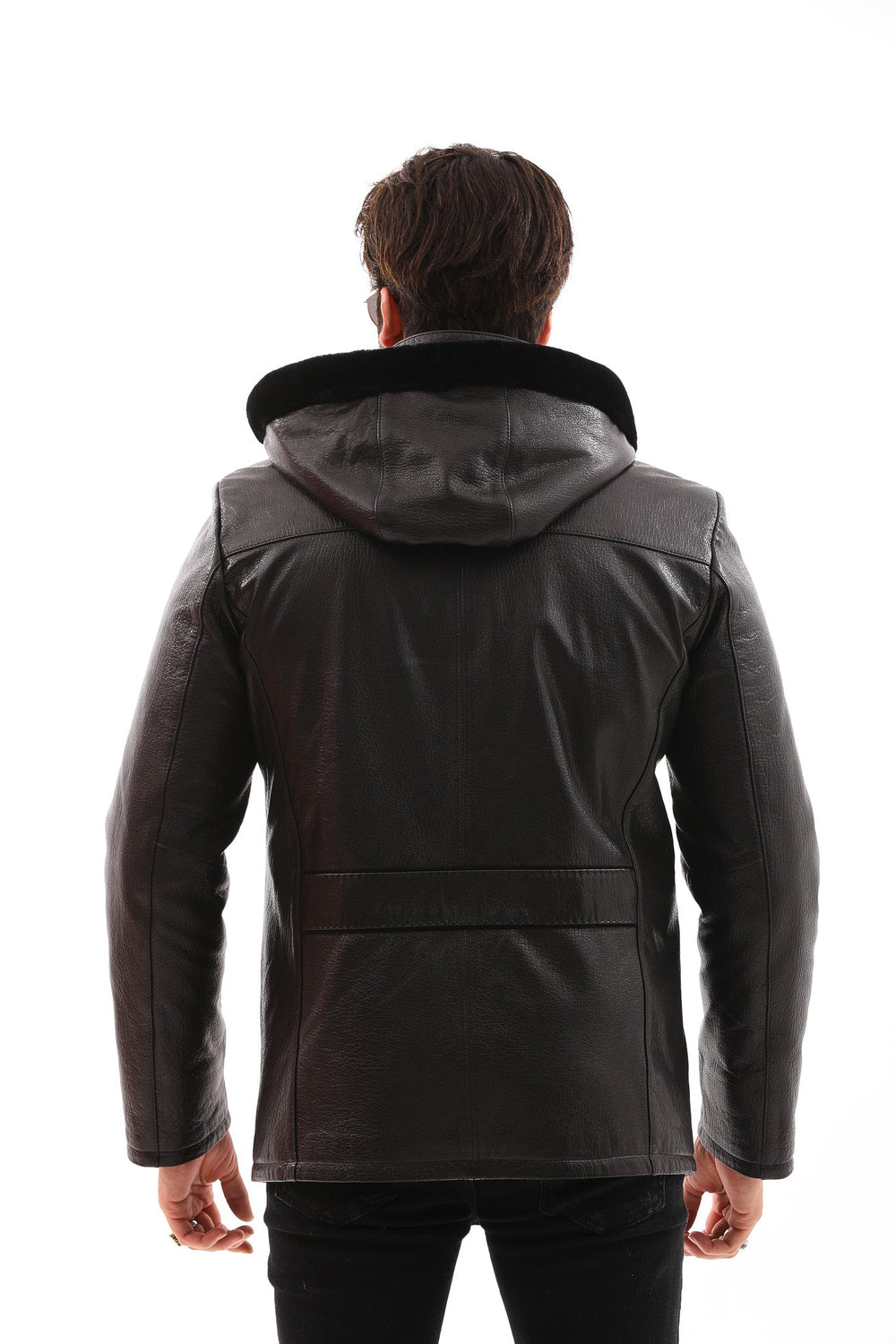 The Bergamo Black Shearling Leather Jacket