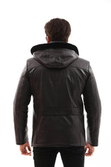 The Bergamo Black Shearling Leather Jacket
