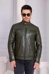 The Argento Green Leather Jacket