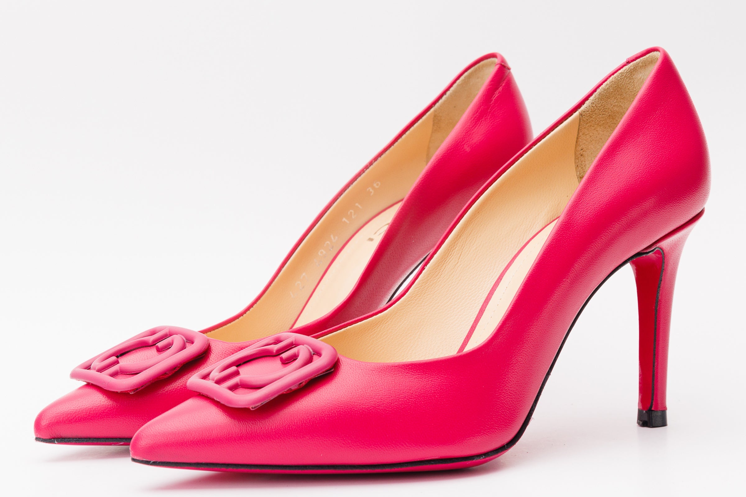 The Maneadero Pink Leather Pump Fuchsia Sole Shoe