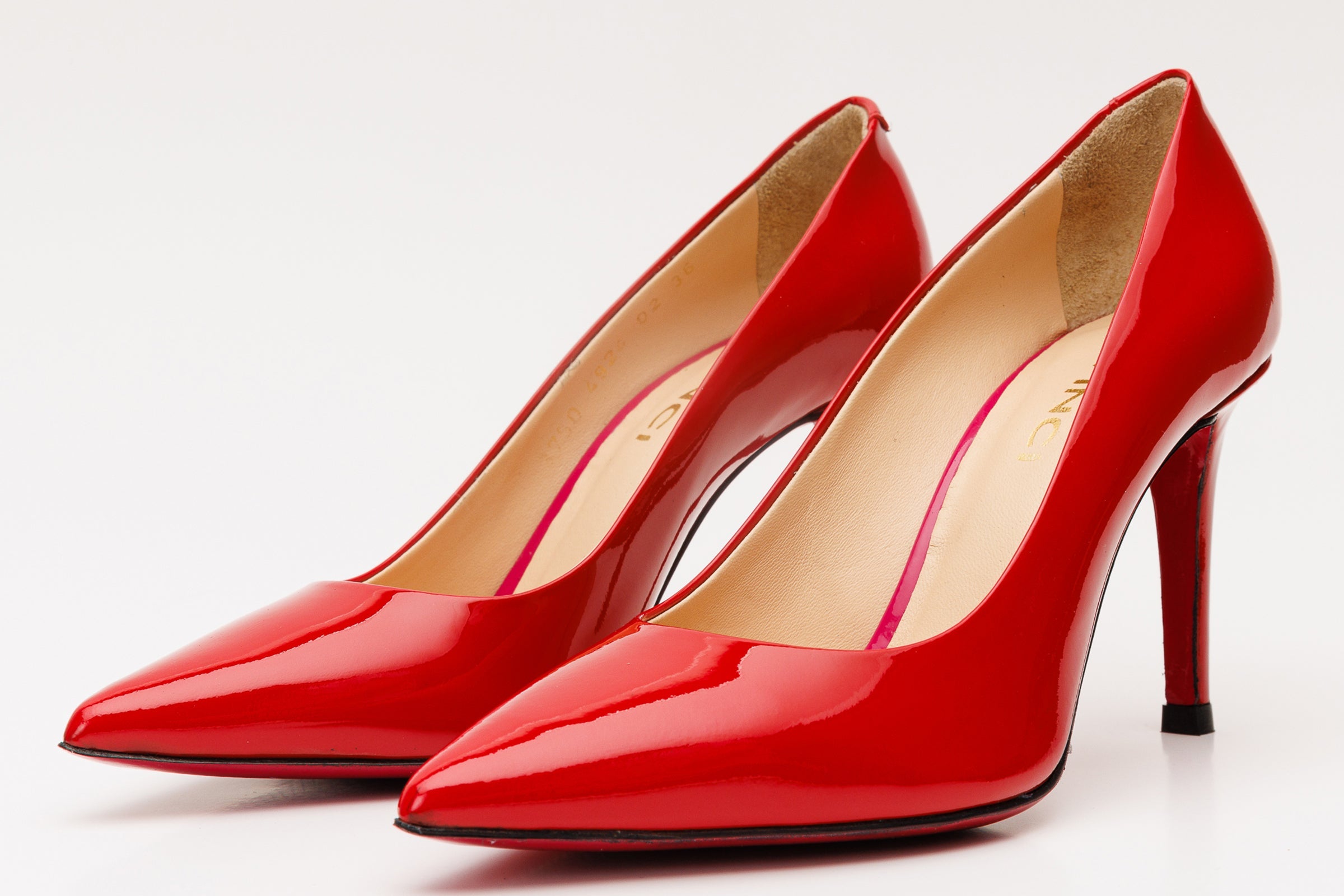 The Ege Red Leather Pump Fuchsia Sole Shoe