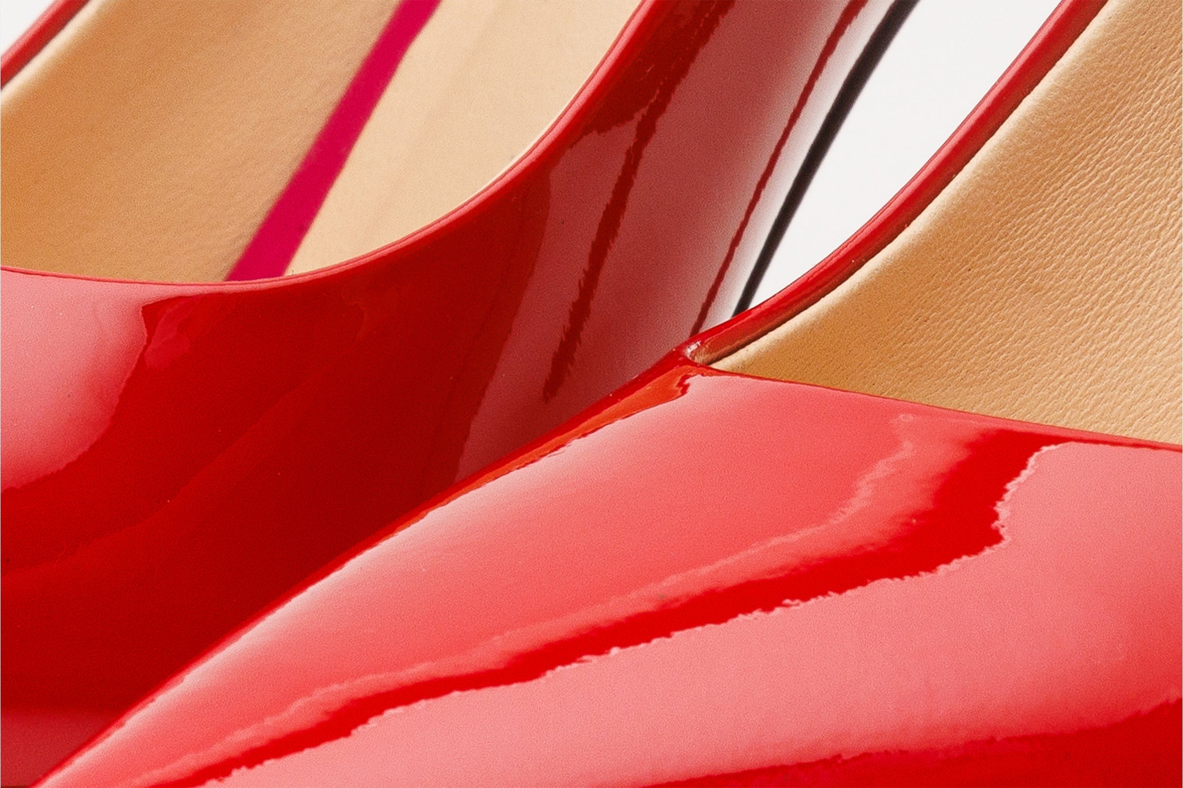 The Ege Red Leather Pump Fuchsia Sole Shoe