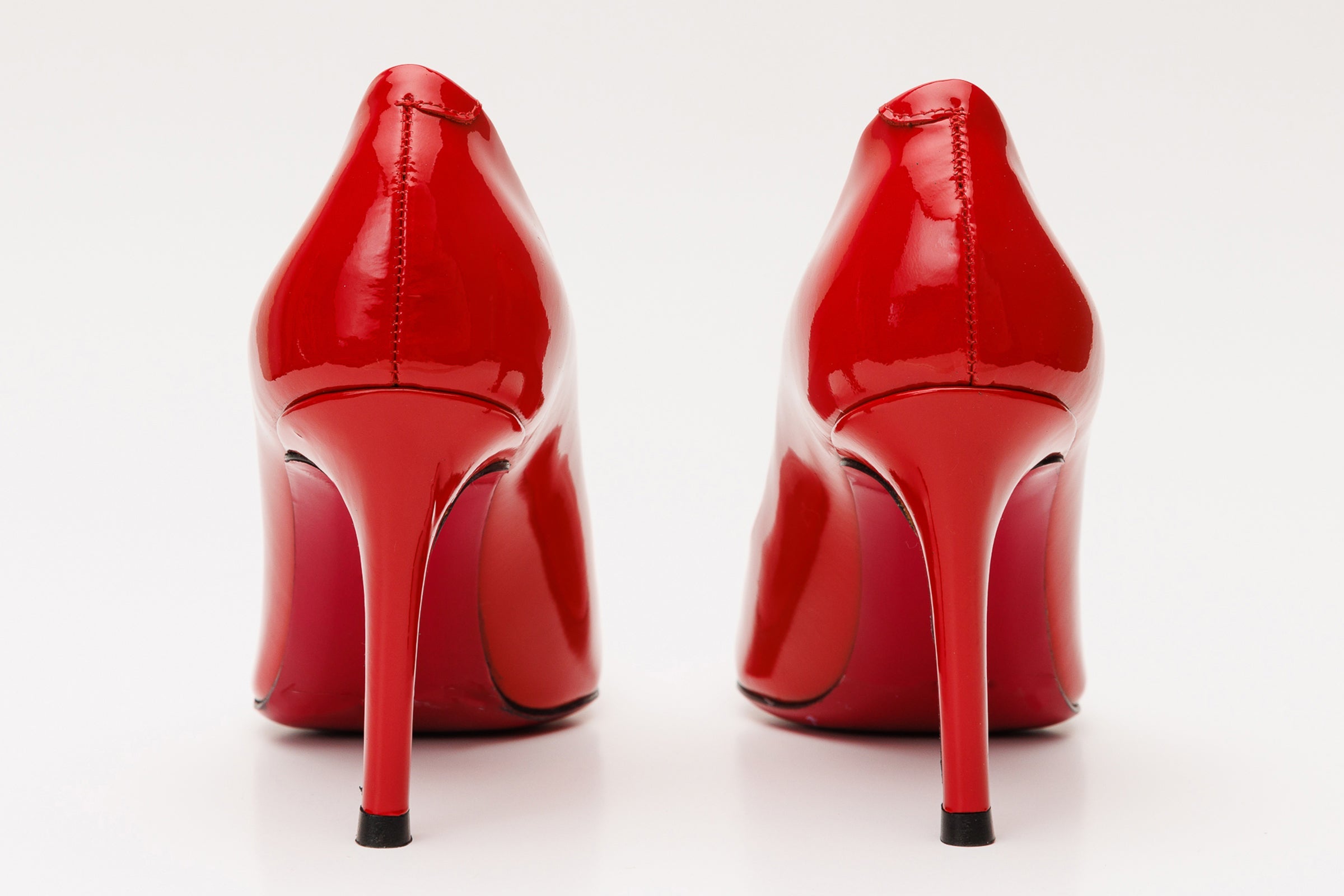 The Ege Red Leather Pump Fuchsia Sole Shoe