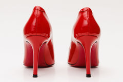 The Ege Red Leather Pump Fuchsia Sole Shoe