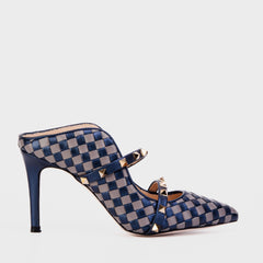 The Dosso Navy Blue Handwoven Pointy Toe Leather Sandal