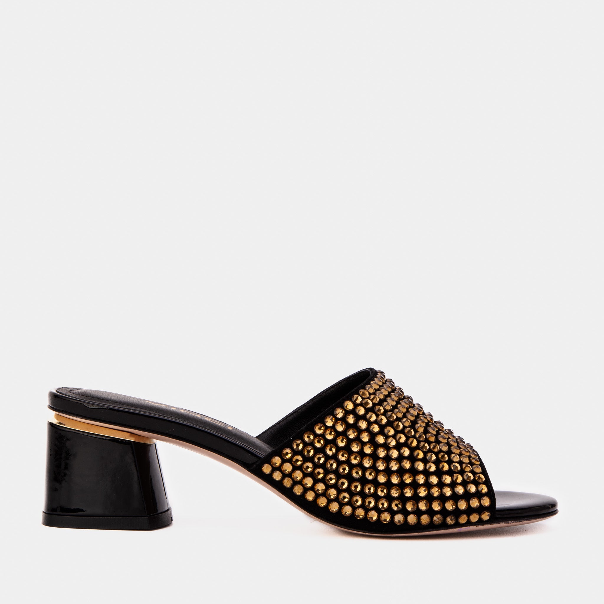 The Ailano Gold Glitter Leather Sandal
