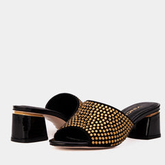 The Ailano Gold Glitter Leather Sandal