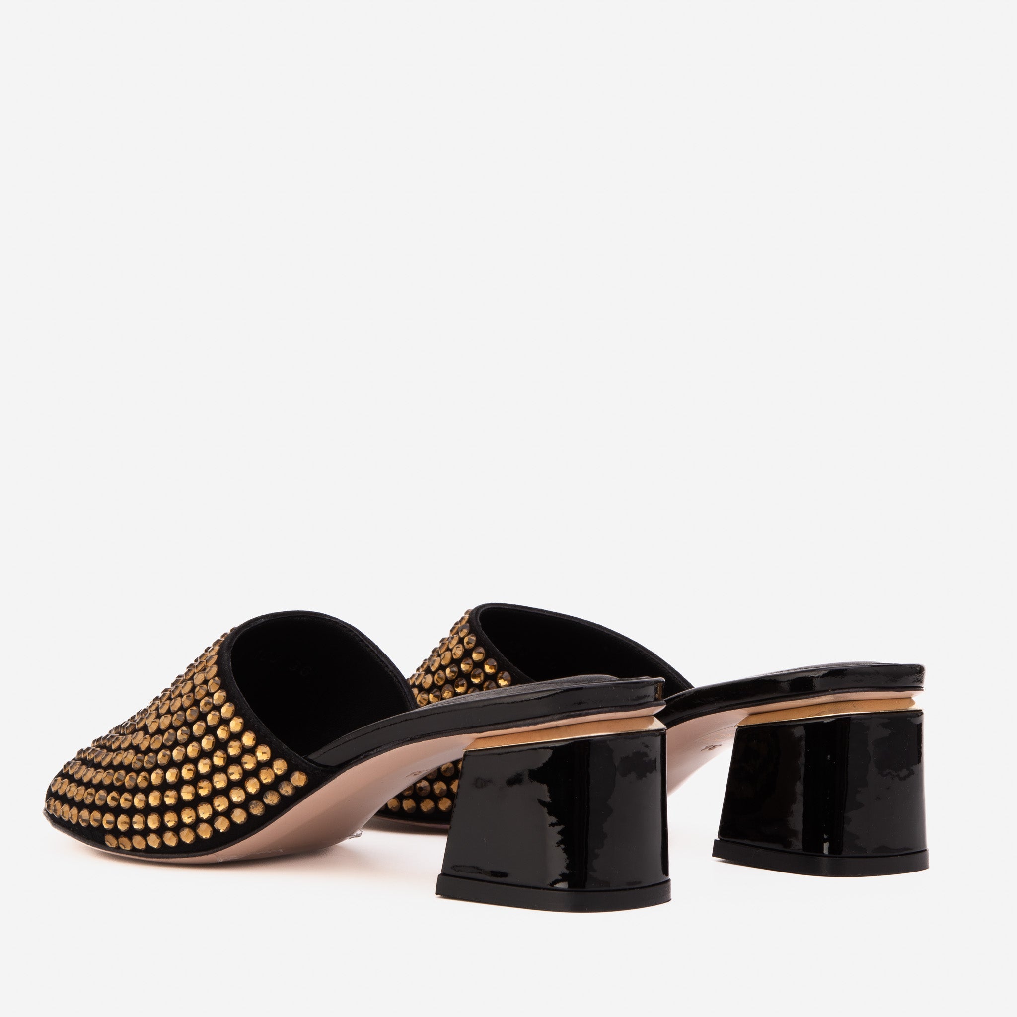 The Ailano Gold Glitter Leather Sandal
