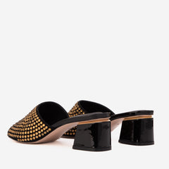 The Ailano Gold Glitter Leather Sandal