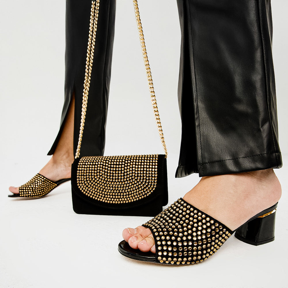 The Ailano Gold Glitter Leather Sandal