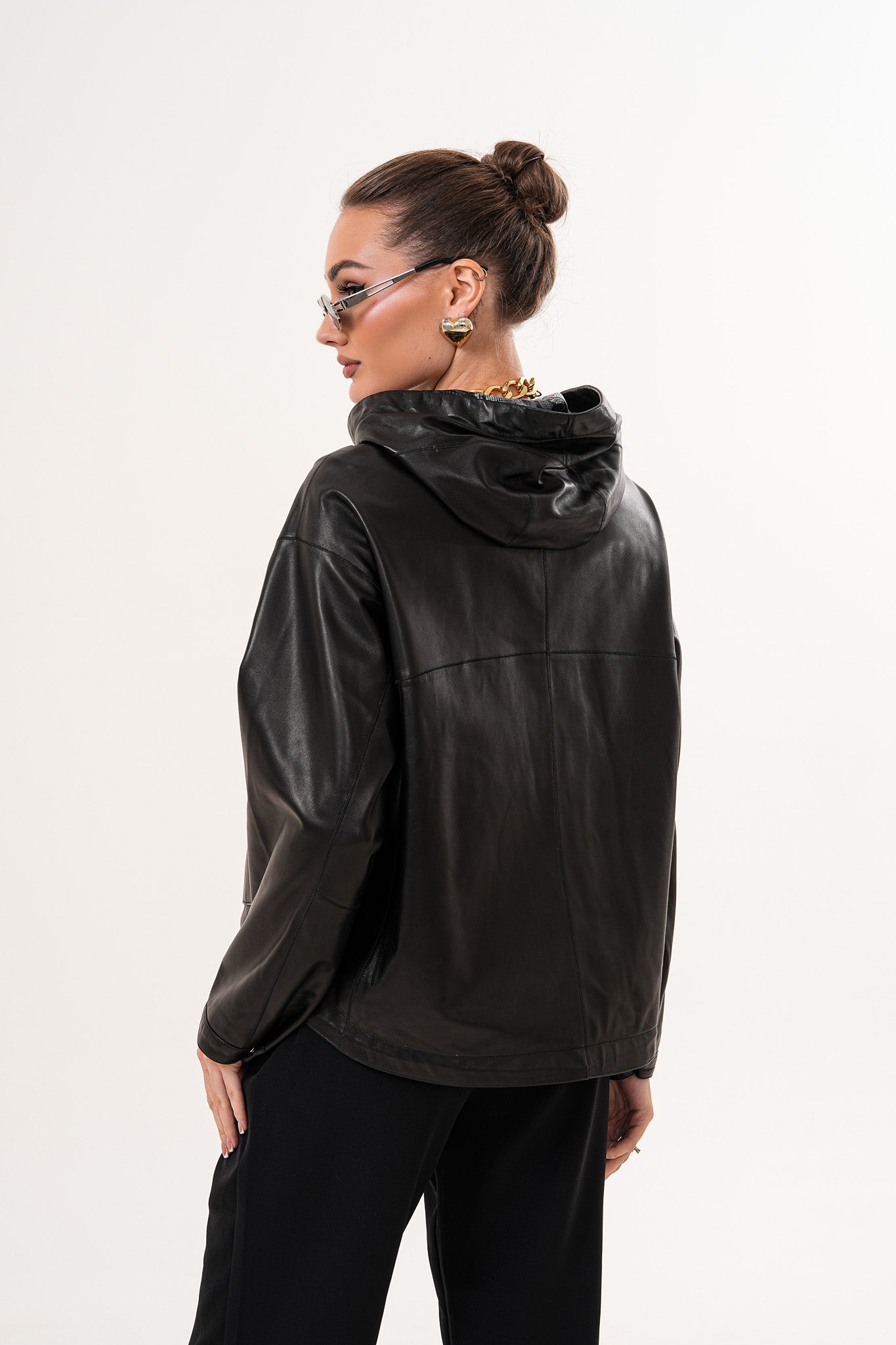The Calyra Reversible Leather Jacket – Black
