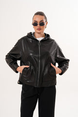 The Calyra Reversible Leather Jacket – Black