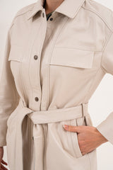 The Eira Cream Leather Jacket